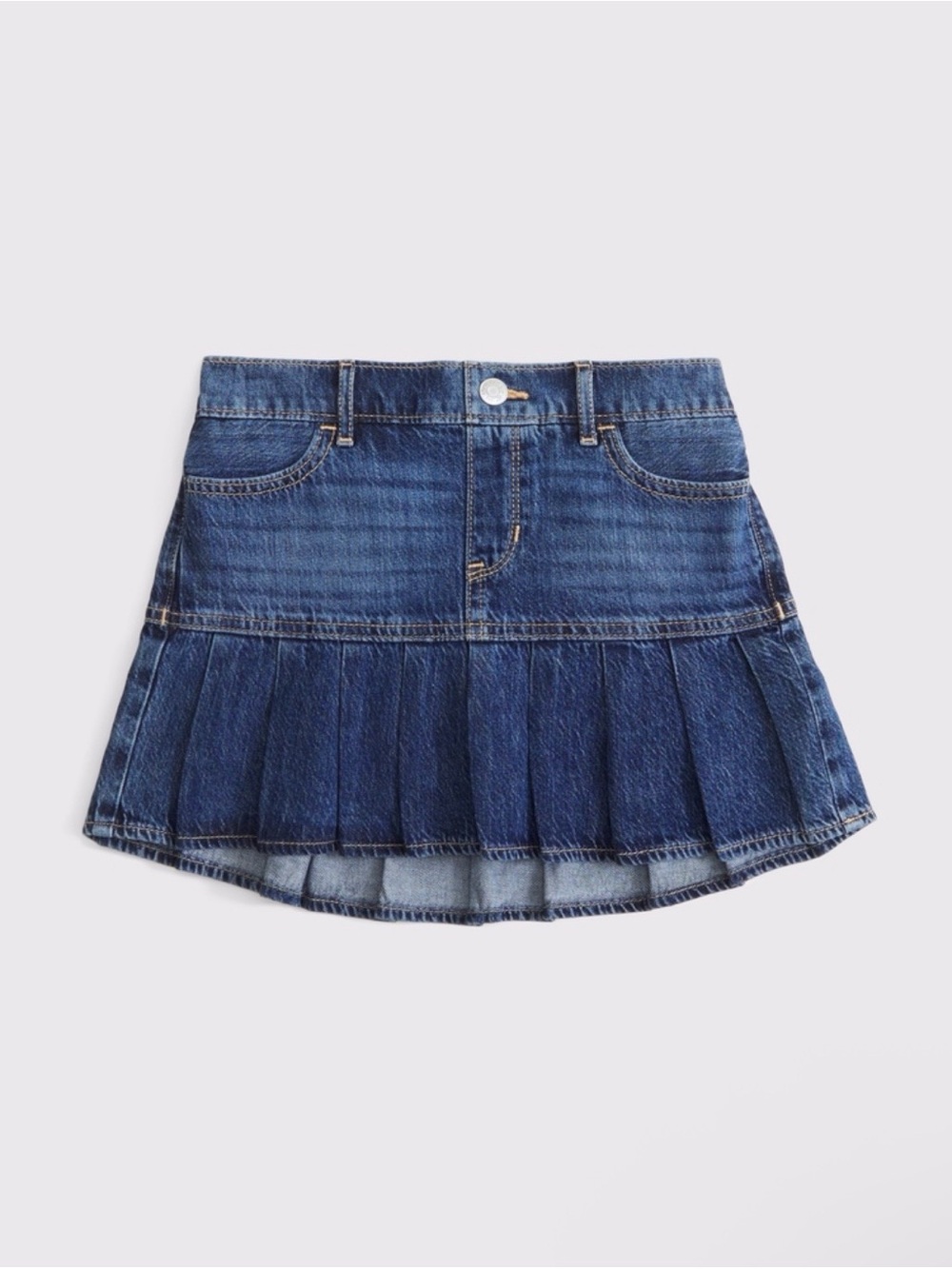 ABERCROMBIE KIDS Denim Drop-Waist Pleated Skort